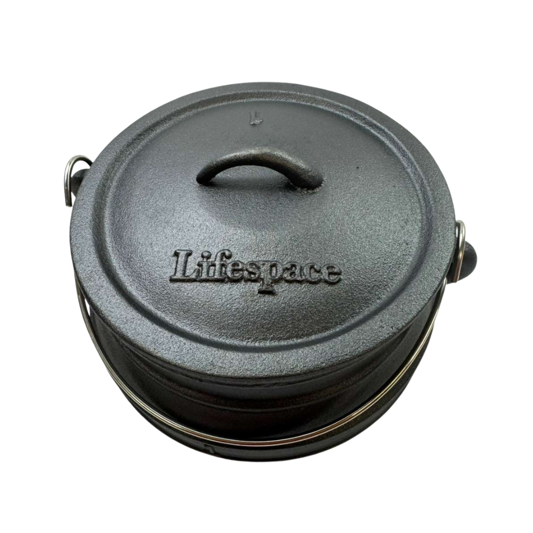 Lifespace No. 1 Cast Iron Flat Bottom Potjie Pot - 4.7lt