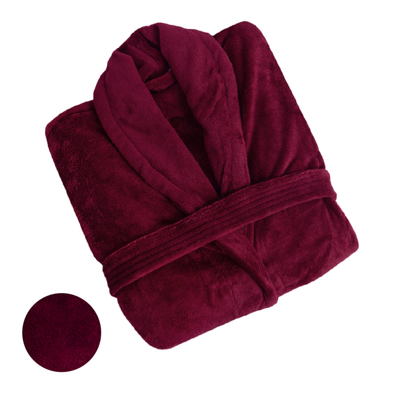 Club Classique Coral Fleece Collared Bathrobes - Various colours & Sizes