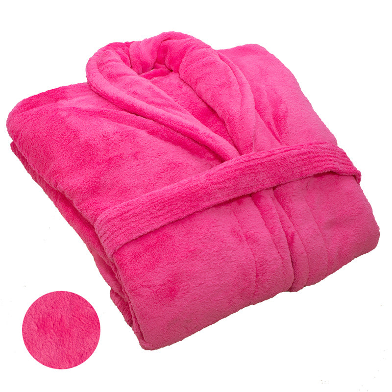 Club Classique Coral Fleece Collared Bathrobes - Various colours & Sizes