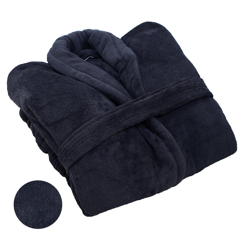 Club Classique Coral Fleece Collared Bathrobes - Various colours & Sizes