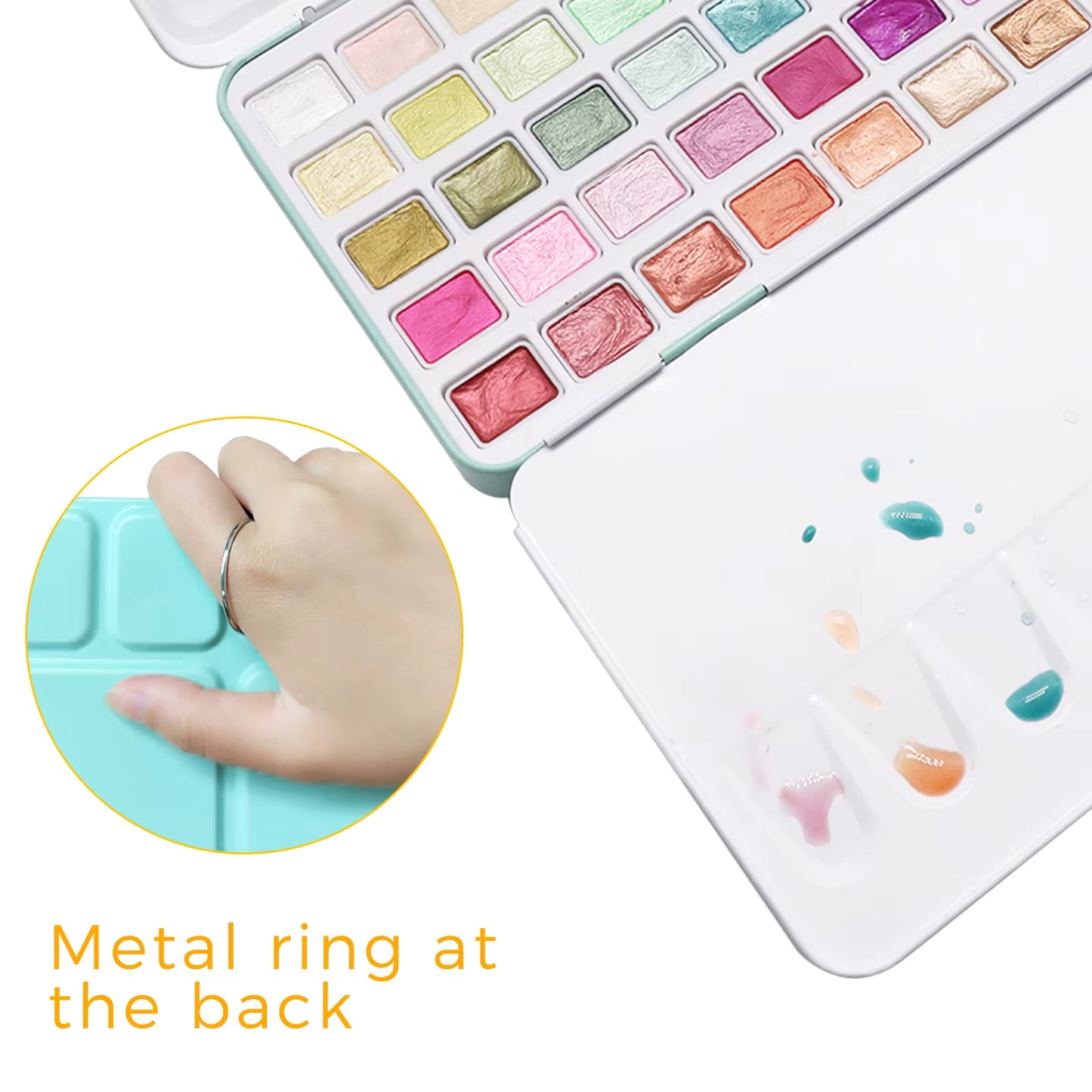 Artecho Professional 50 Metallic Watercolour Paint Set in Tin Case