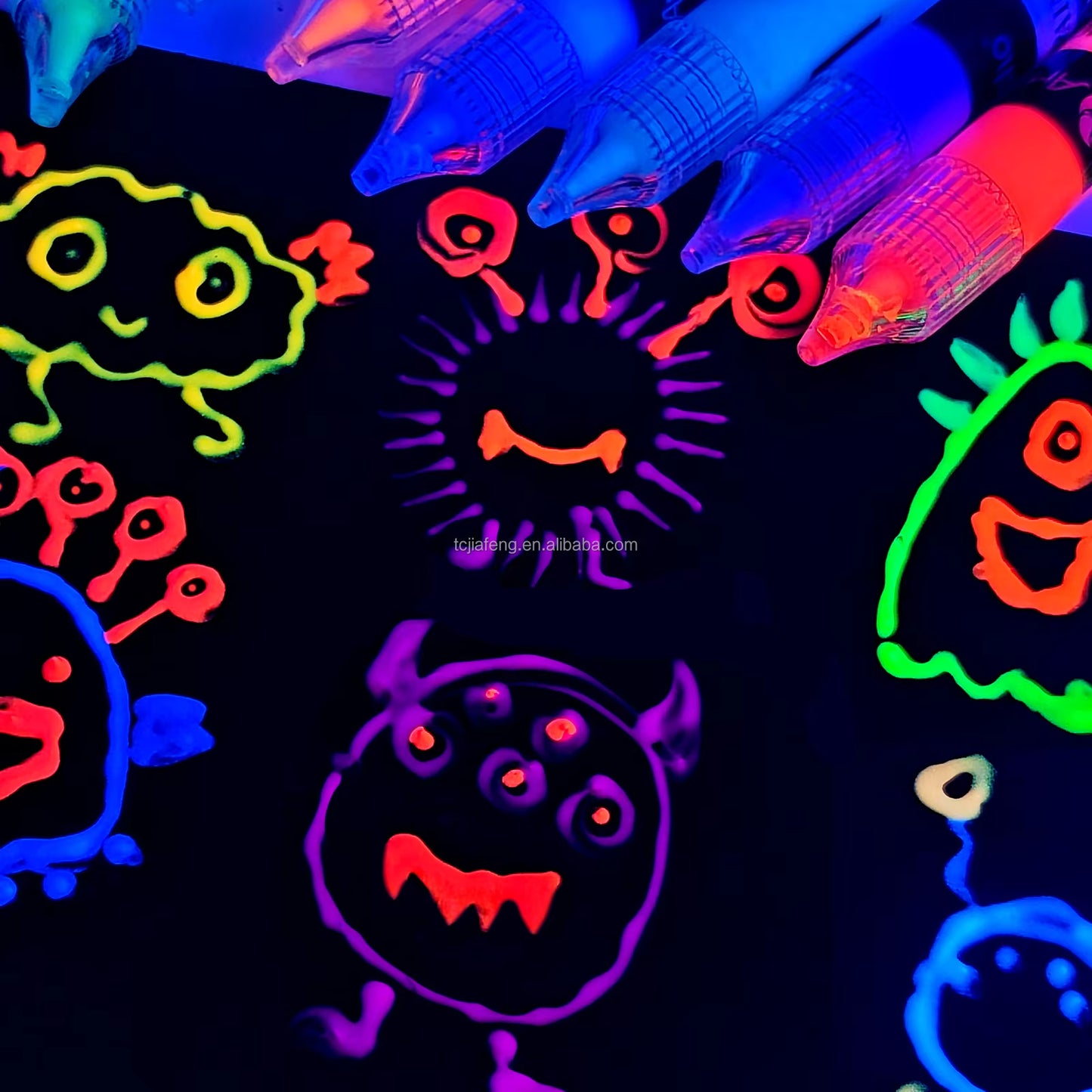 Artecho Neon Glow in the Dark Acrylic Paint Pen Set, 18 x 11ml Squeezable Acrylic Paint Pens