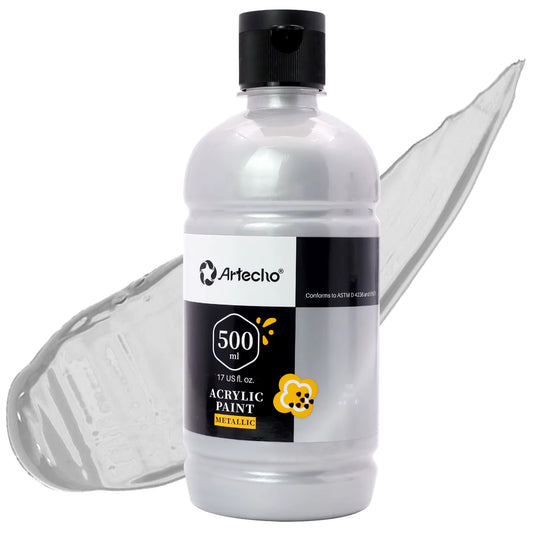 Artecho Acrylic Paint Metallic Silver - 500ml