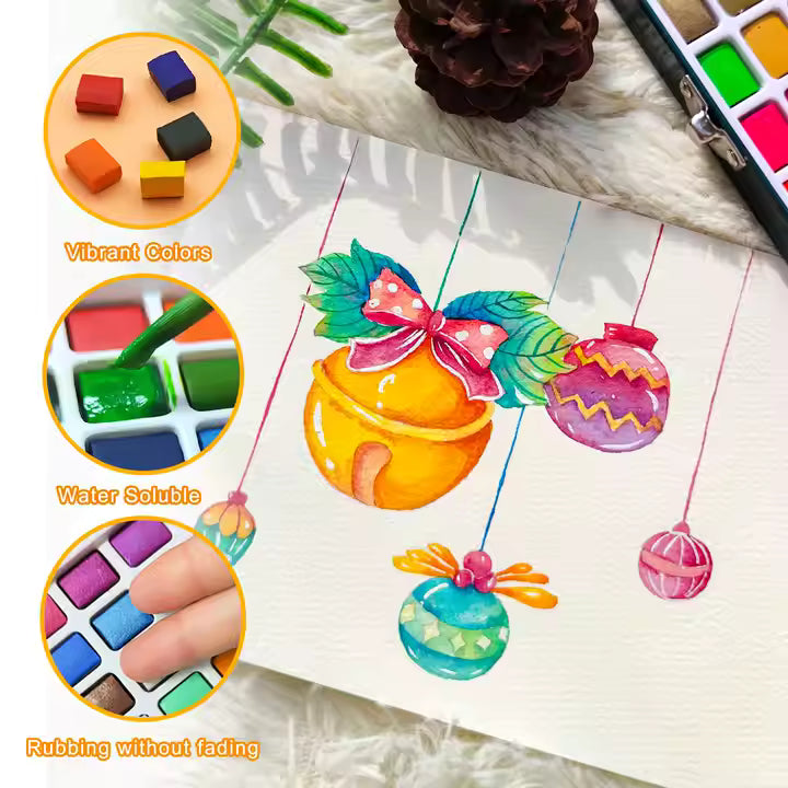 Artecho Professional 168 Watercolour Paint Set in Tin Case with Accessories