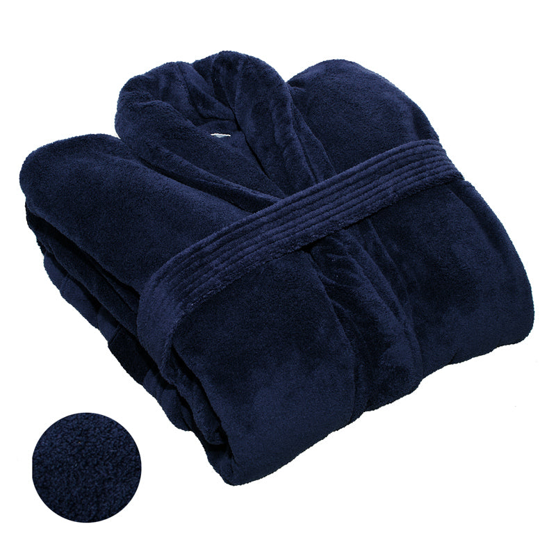 Club Classique Coral Fleece Collared Bathrobes - Various colours & Sizes