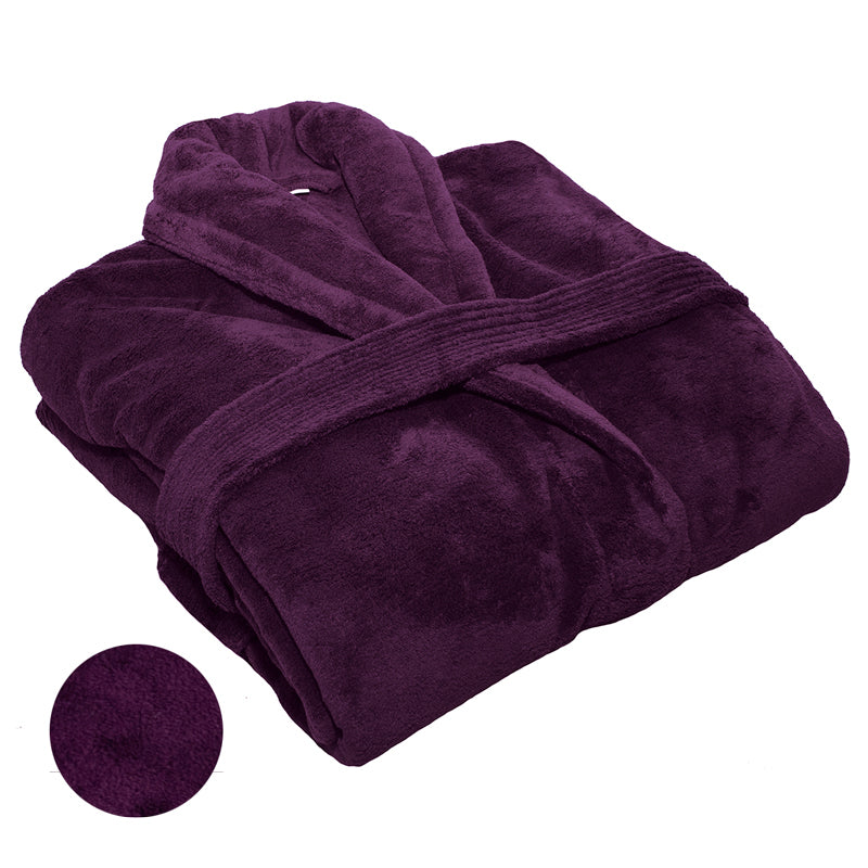 Club Classique Coral Fleece Collared Bathrobes - Various colours & Sizes