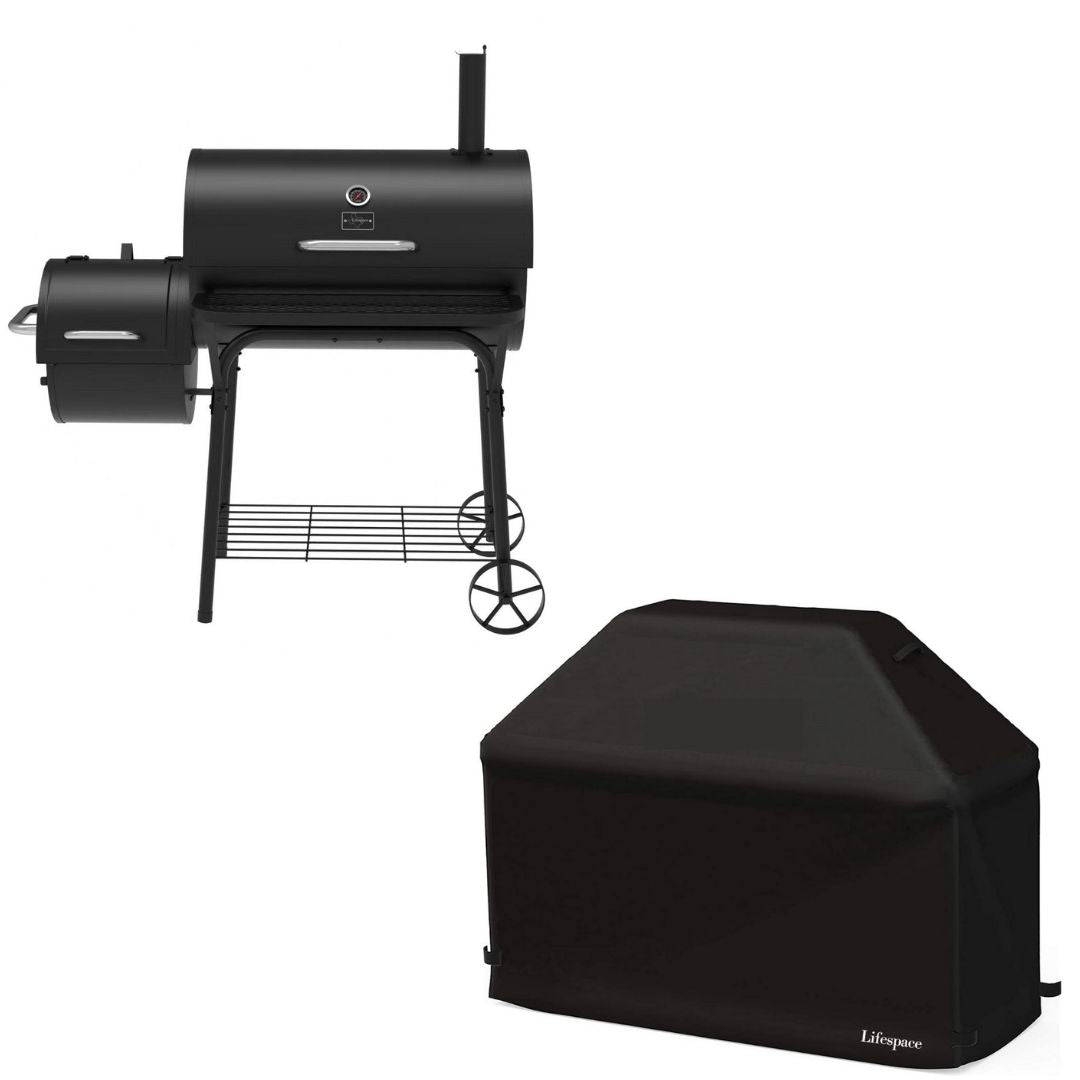 Lifespace Offset Barrel Smoker & Braai + Lifespace 145cm Braai Cover Bundle