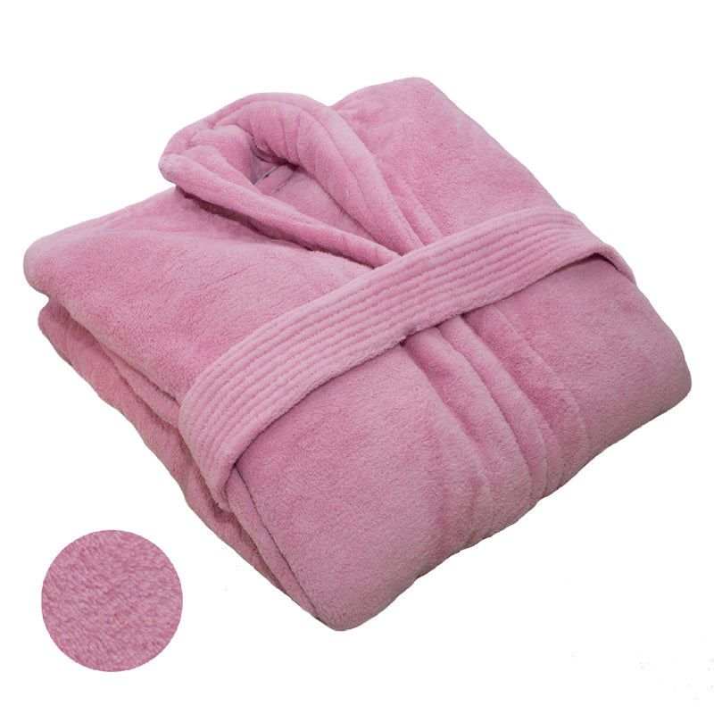 Club Classique Coral Fleece Collared Bathrobes - Various colours & Sizes