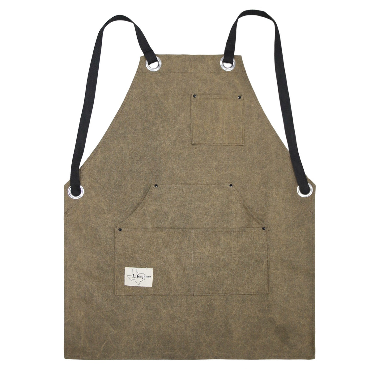 Lifespace Premium Khaki Wax Canvas BBQ Grill Work Apron with Pockets