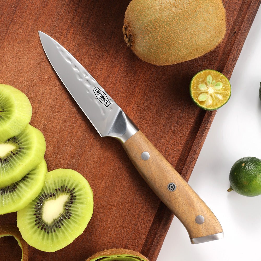 ARRIVING SOON Lifespace 3,5" Hammer Forged Paring Knife with Olive Wood Handle - Lifespace