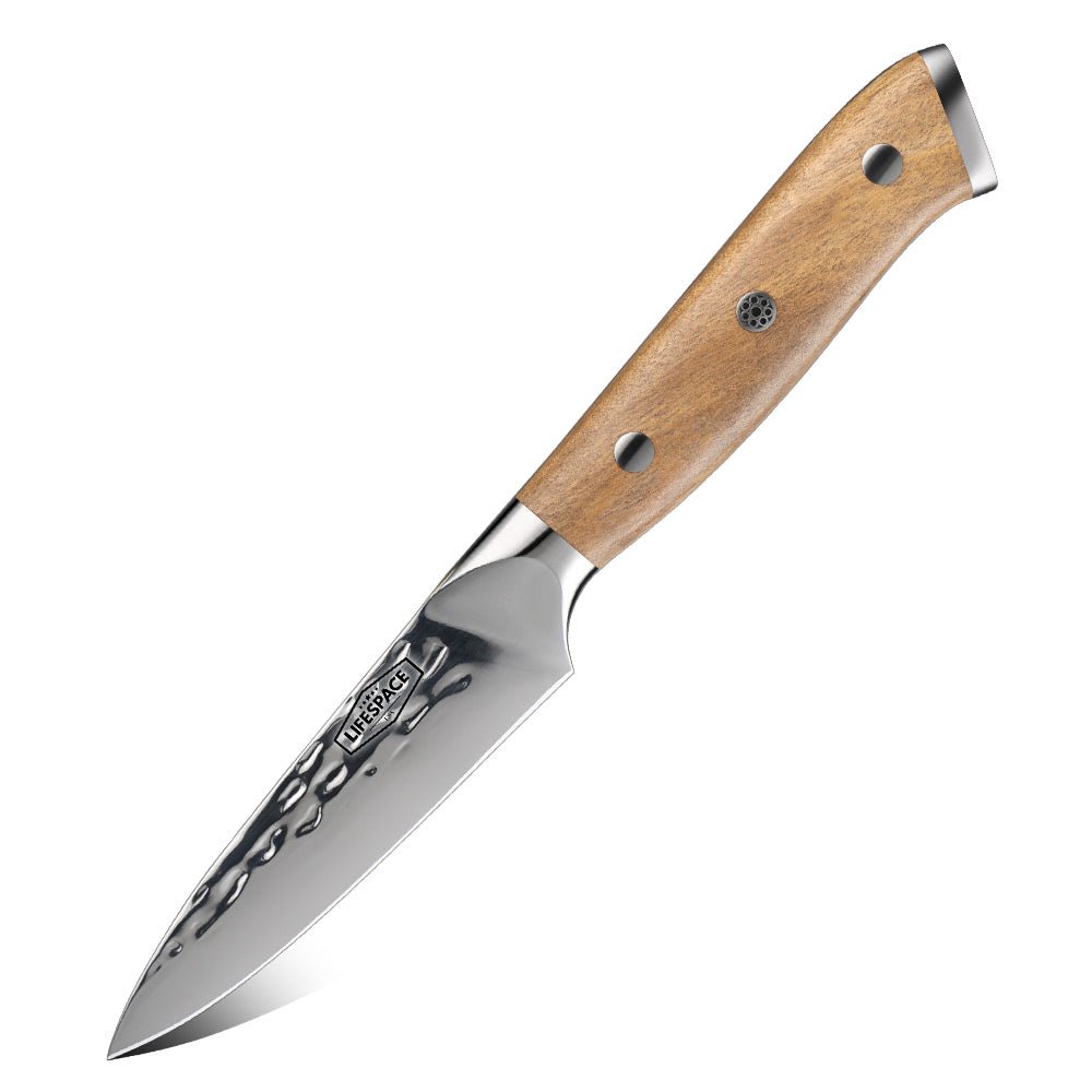 ARRIVING SOON Lifespace 3,5" Hammer Forged Paring Knife with Olive Wood Handle - Lifespace