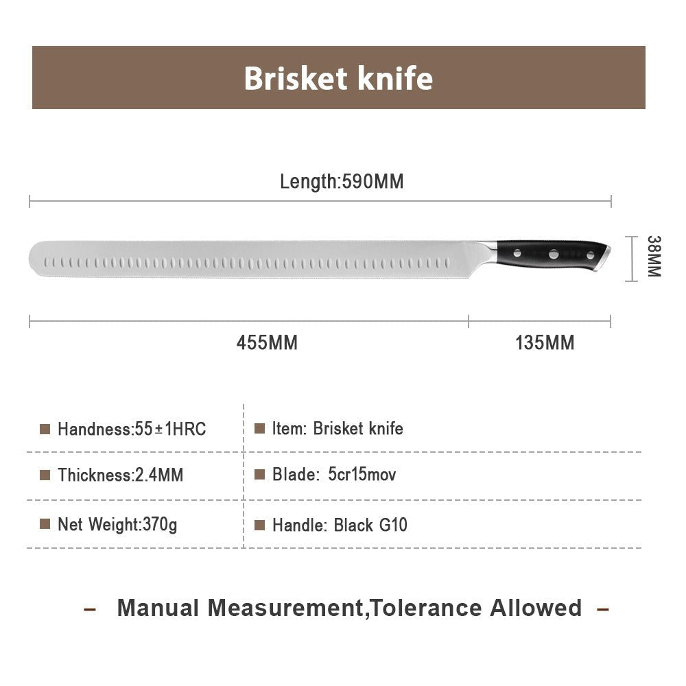 ARRIVING SOON! Lifespace BBQ Ham & Brisket Carving Knife - 455mm (18 Inch) Stainless Steel Blade - Lifespace