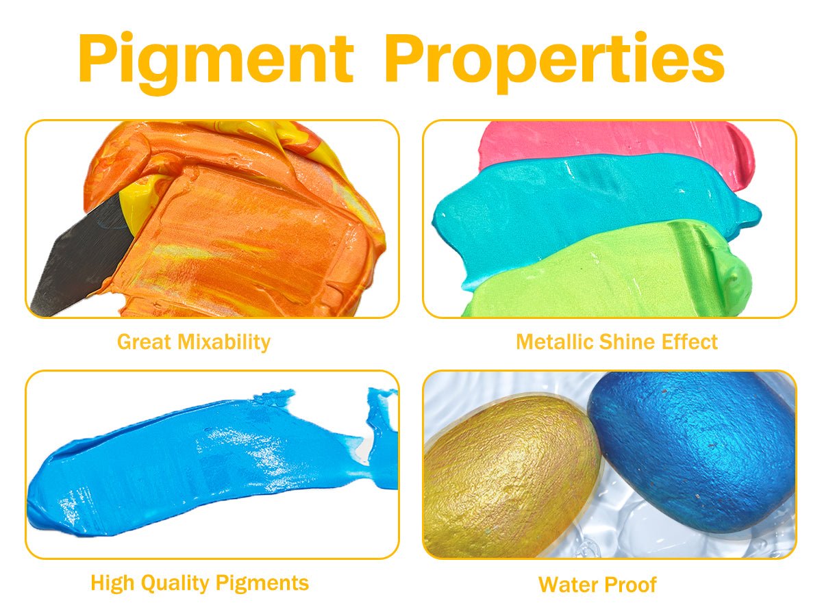 Artecho 20 Metallic Colours Acrylic Paint Set & 10pc Paint Brush Set - 59ml Bottles - Lifespace