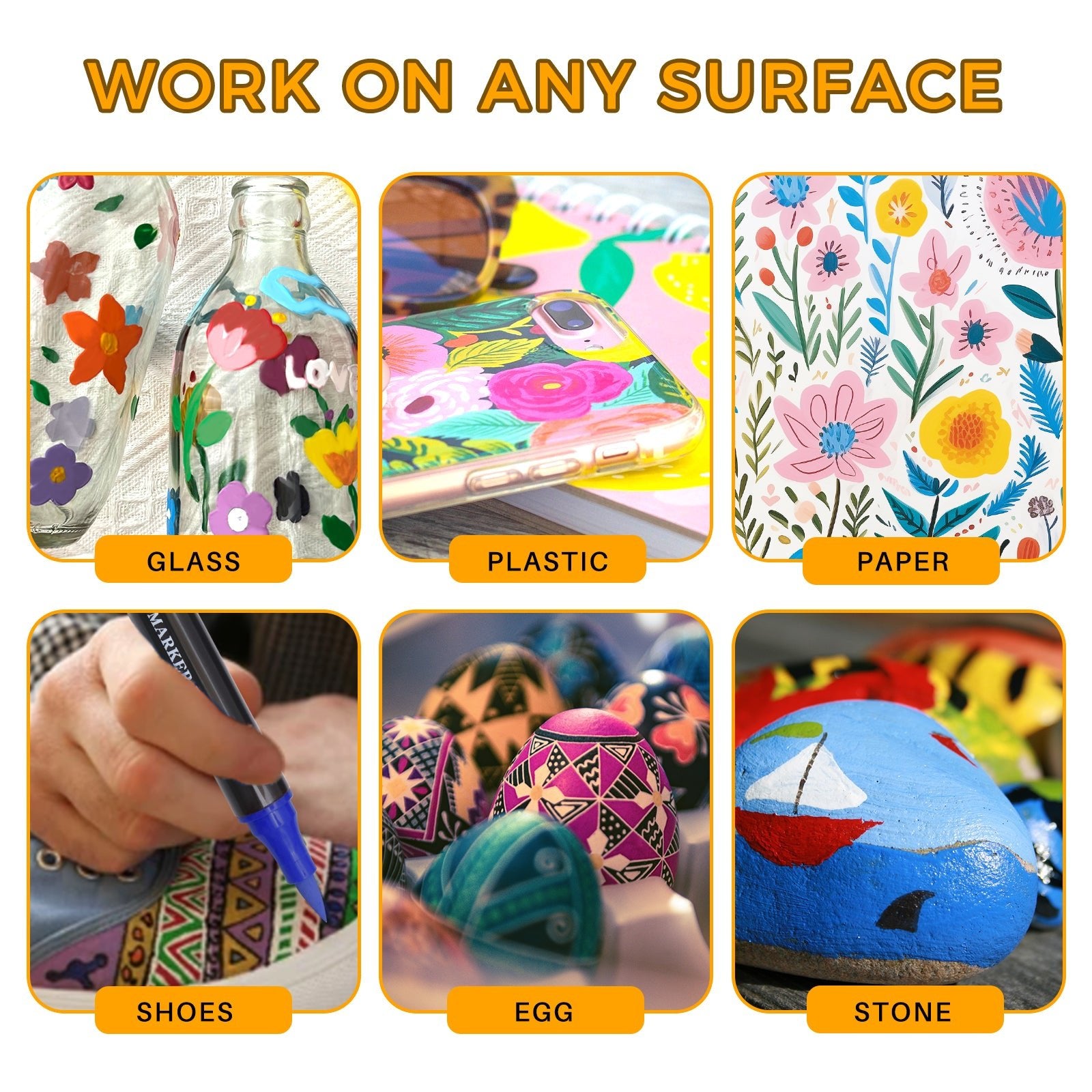 Artecho Double Tip Acrylic Marker Pen Set of 48 Colours - 0.5 - 5mm Line Width - Lifespace