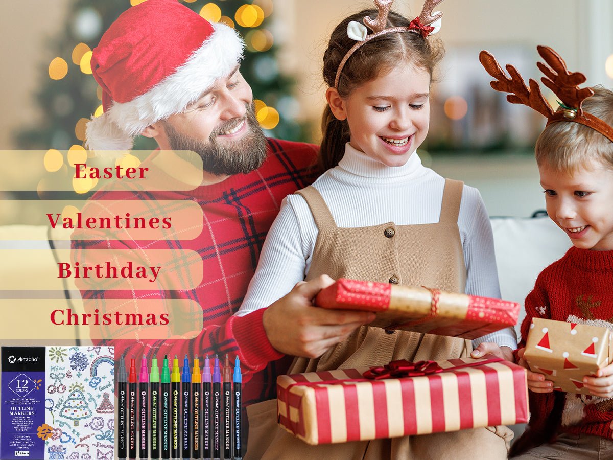 Artecho Double Tip Acrylic Marker Pen Set of 48 Colours - 0.5 - 5mm Line Width - Lifespace