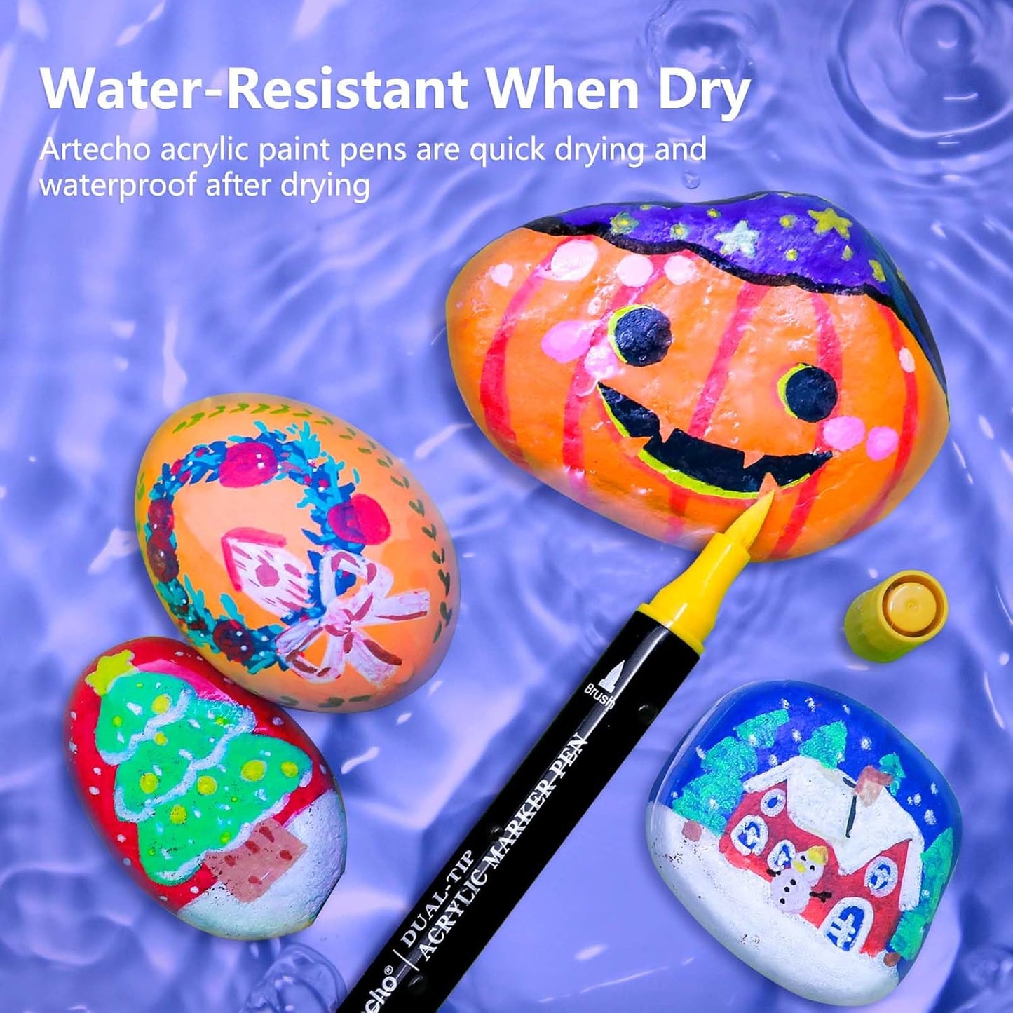 Artecho Double Tip Acrylic Marker Pen Set of 48 Colours - 0.5 - 5mm Line Width - Lifespace