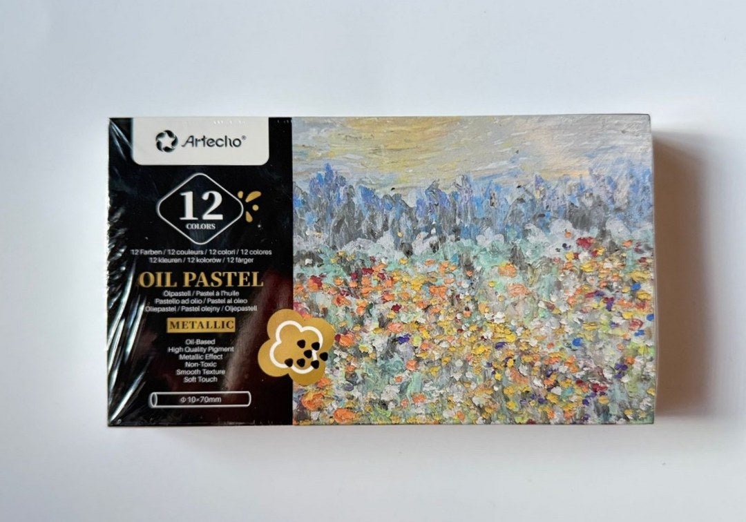 Artecho Soft Oil Pastel Set - 12 Metallic Colours - Lifespace