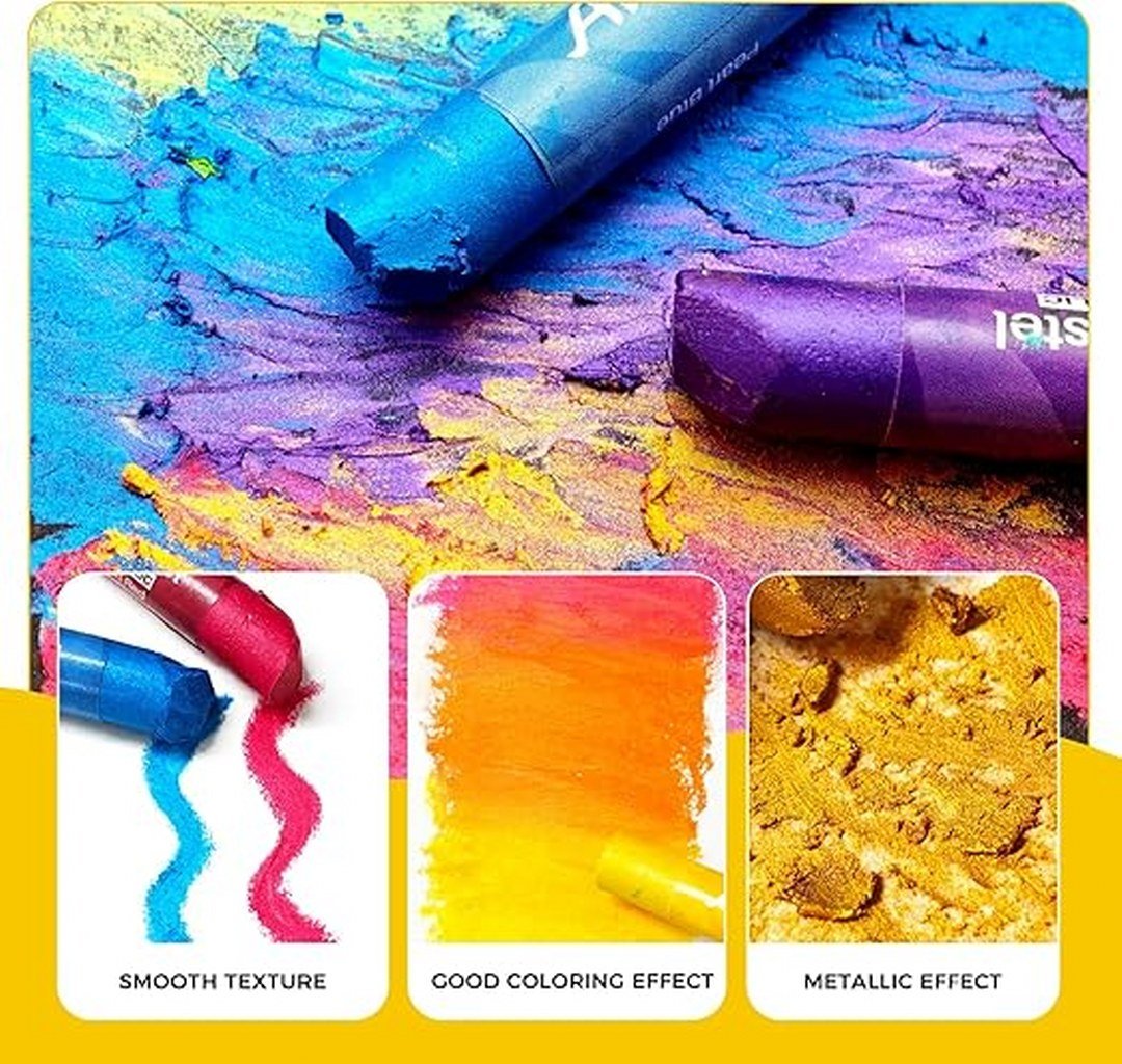 Artecho Soft Oil Pastel Set - 12 Metallic Colours - Lifespace