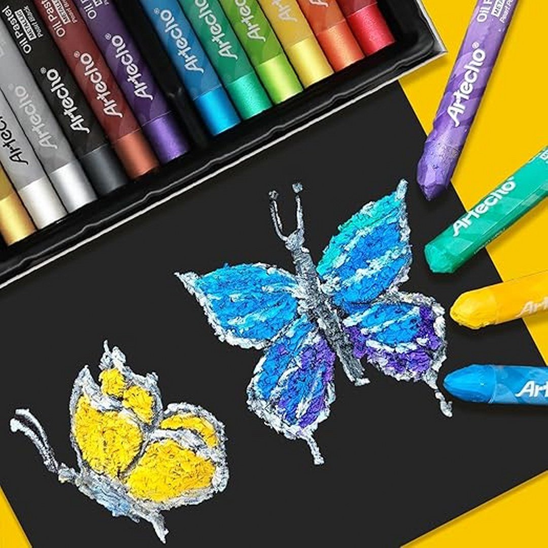 Artecho Soft Oil Pastel Set - 12 Metallic Colours - Lifespace