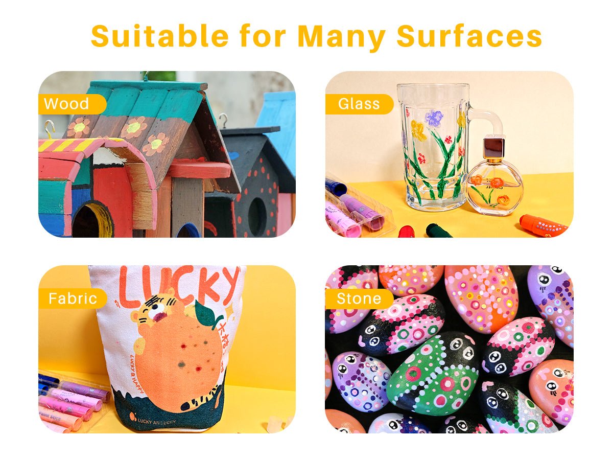 Artecho Tempera Paint Sticks, 36 Colours Incl. Primary, Pastel, Metallics, and Neon Colours - Lifespace