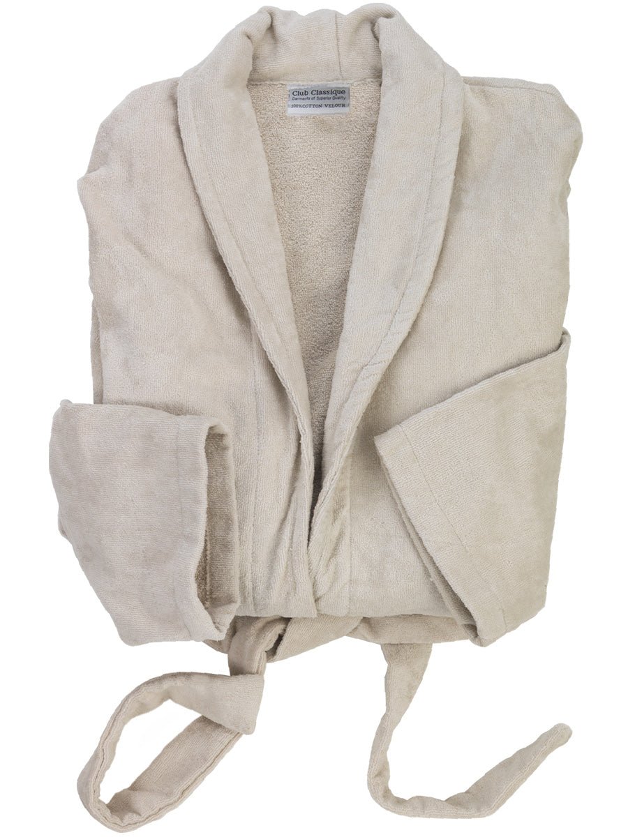 Club Classique Unisex Pure Cotton Velour Collared Bathrobes - Various Sizes and Colours - Lifespace
