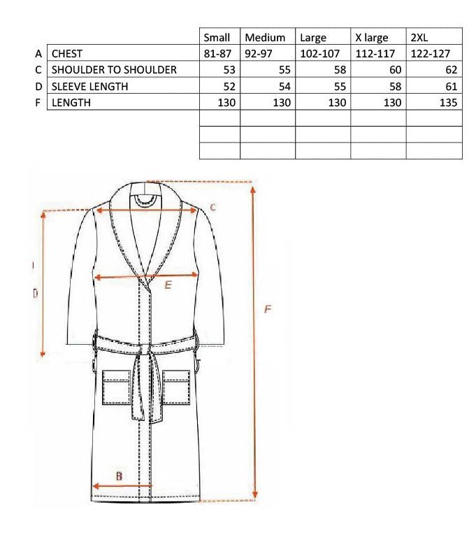 Club Classique Unisex Pure Cotton Velour Collared Bathrobes - Various Sizes and Colours - Lifespace