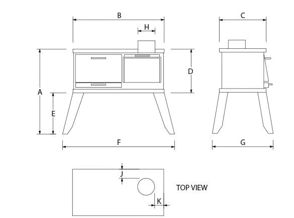 Home Fires Freestanding Farm Stove Fireplace - Lifespace