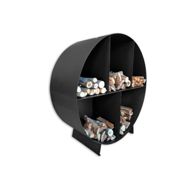 Home Fires Mild Steel 5 Division Full Round Log Holder - 950mm Diameter x 400mm - Lifespace