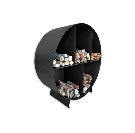 Home Fires Mild Steel 5 Division Full Round Log Holder - 950mm Diameter x 400mm - Lifespace
