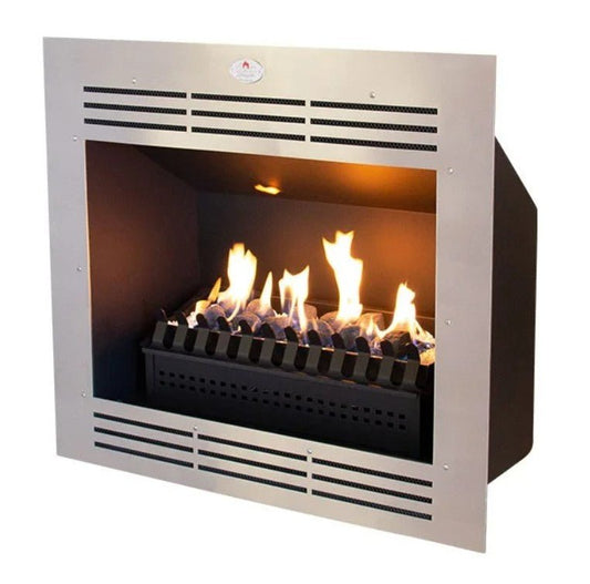 Home Fires Model 1090 Built - In Gas Fireplace with Stainless Steel Facia - Lifespace