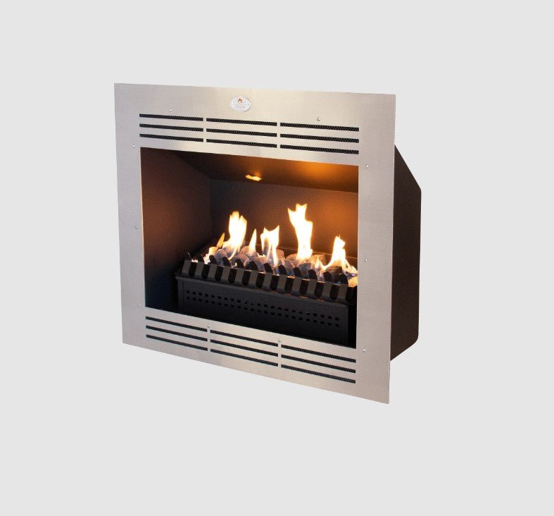 Home Fires Model 740 Built - In Gas Fireplace with Stainless Steel Facia & Coal Grate - Lifespace