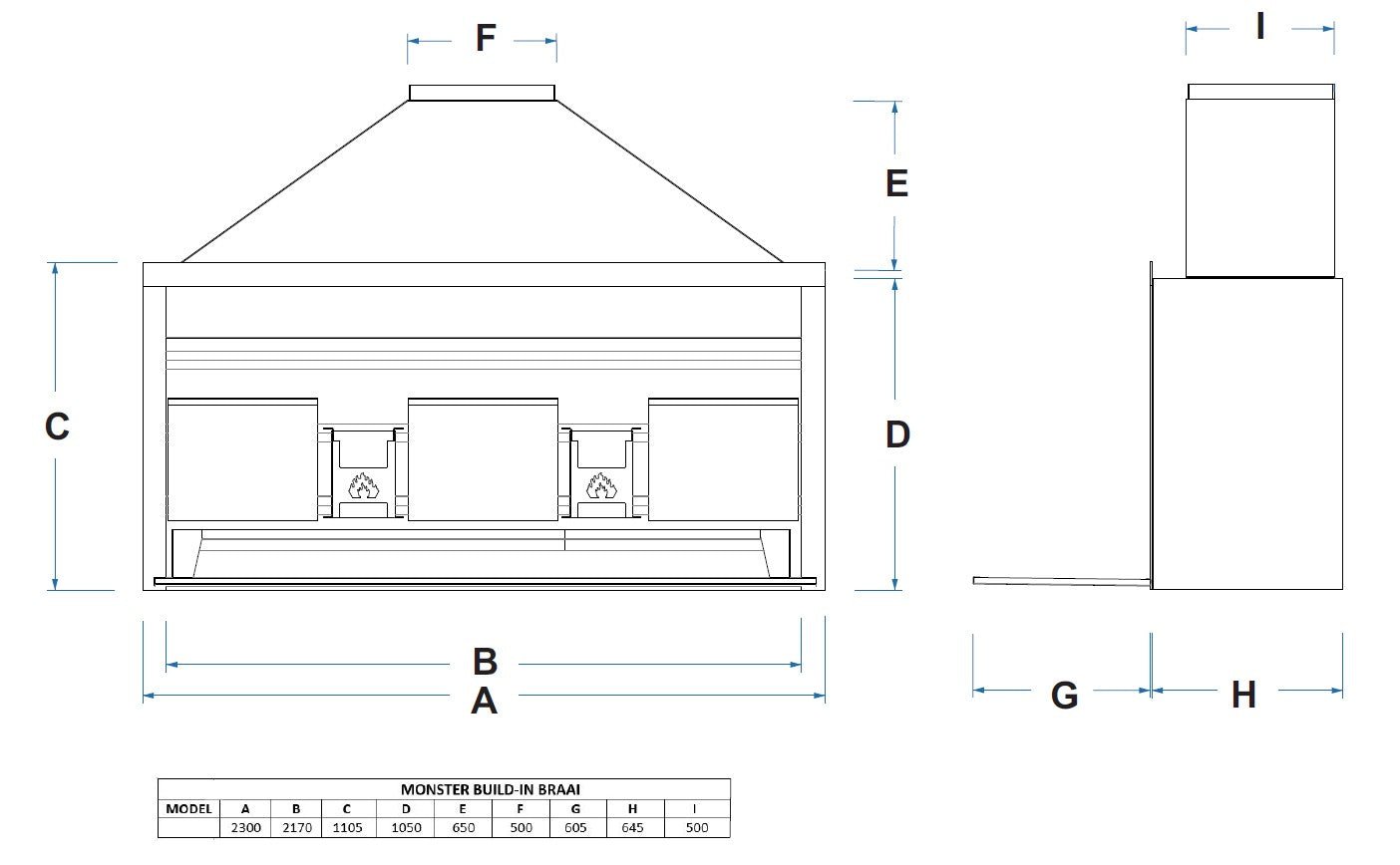 Home Fires Monster Built - In Braai - Lifespace