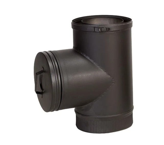 Home Fires Round Stainless Steel (Black) Chimney Flue System - Various Components Available - Lifespace