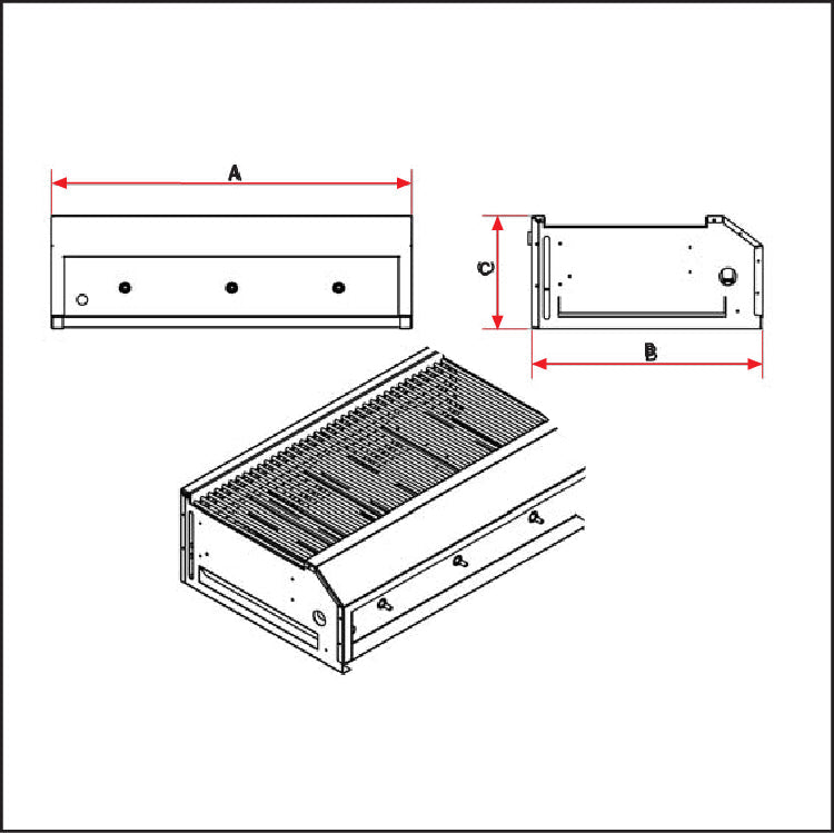 Jetmaster 6 - Burner Deep 304 Stainless Steel Gas Insert Griller/ Braai - Lifespace