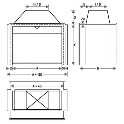 Jetmaster 700 and 1050 Series Professional Universal Double Sided Built - In Fireplace Range - Various Options - Lifespace