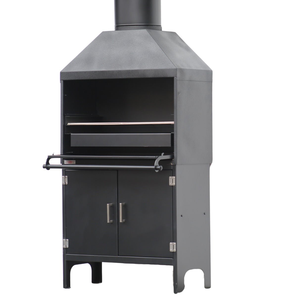 Jetmaster 850 Series Cabinet Freestanding Mild Steel Braai Including Flue Pipe and Storm Cowl - Lifespace