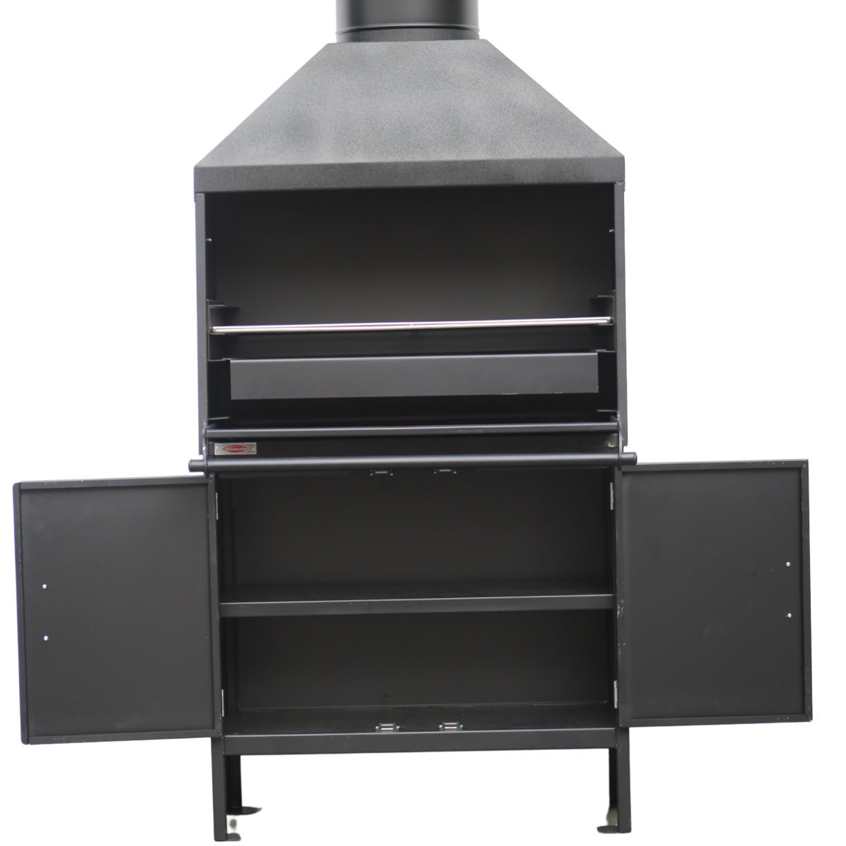 Jetmaster 850 Series Cabinet Freestanding Mild Steel Braai Including Flue Pipe and Storm Cowl - Lifespace