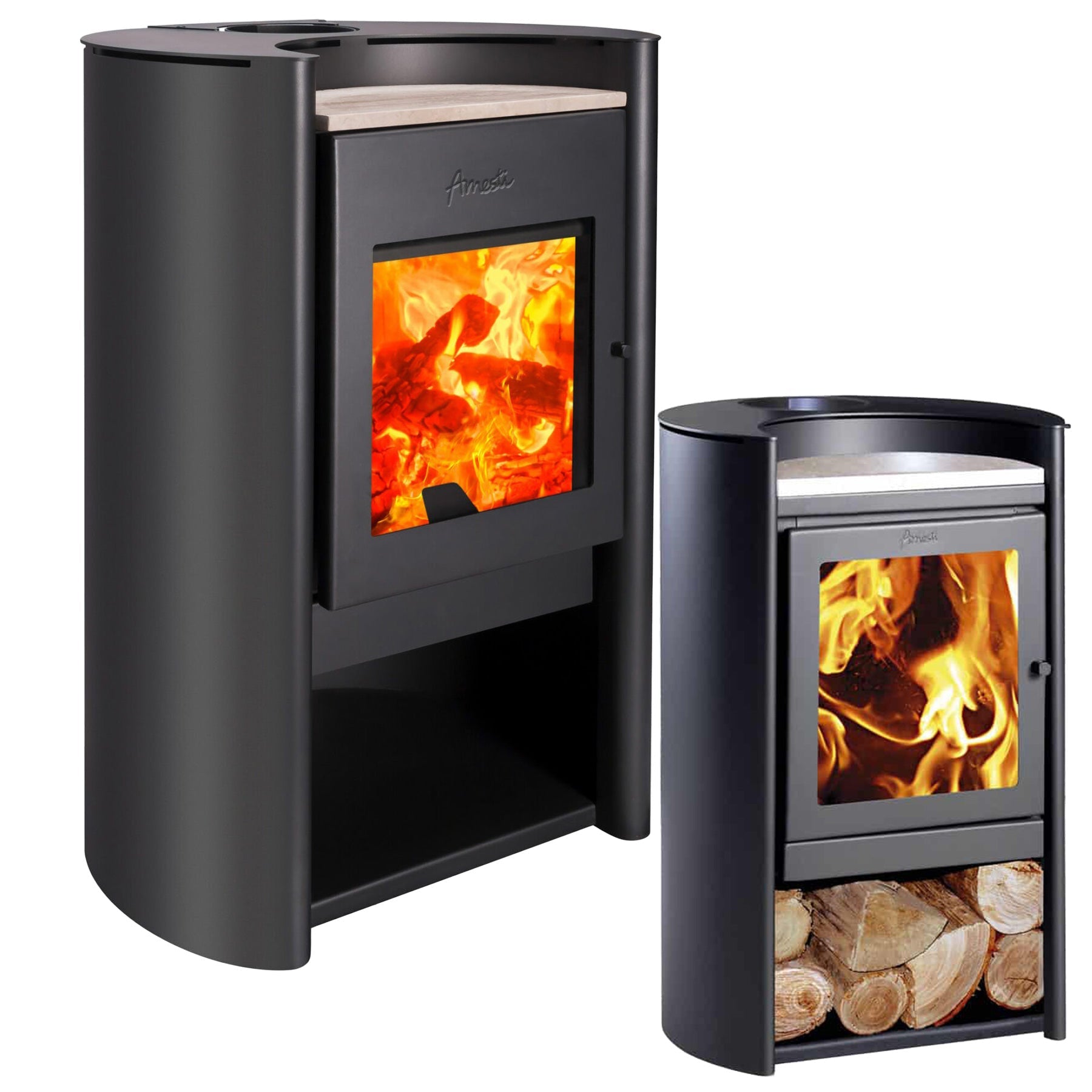 Jetmaster Amesti Rondo 490 Freestanding Slow Combustion Fireplace - Lifespace
