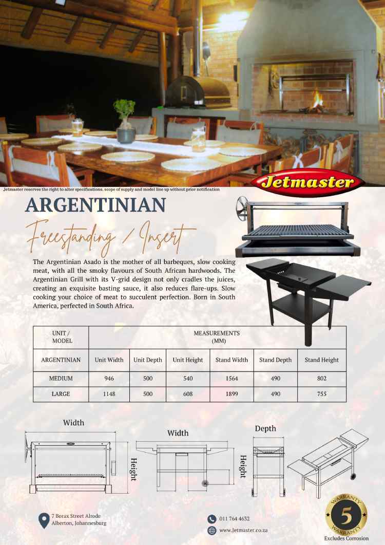 Jetmaster Argentinian Asado Grill - Various Options Available - Lifespace