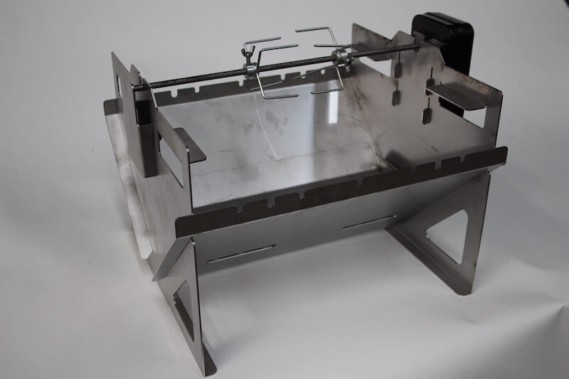 Jetmaster Camp Braai with Rotisserie Set, Stainless Steel Kebab Skewers in an Amo Box - Lifespace