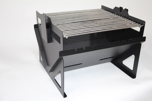Jetmaster Camp Braai with Rotisserie Set, Stainless Steel Kebab Skewers in an Amo Box - Lifespace