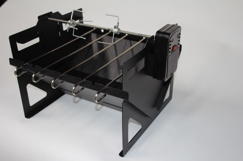 Jetmaster Camp Braai with Rotisserie Set, Stainless Steel Kebab Skewers in an Amo Box - Lifespace