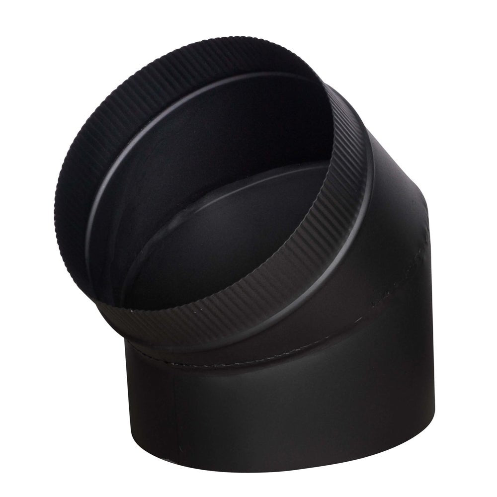 Jetmaster Chimney Pipe 45 - Degree Round Bend - Black Mild Steel, Stainless Steel or Galvanised Steel - Lifespace