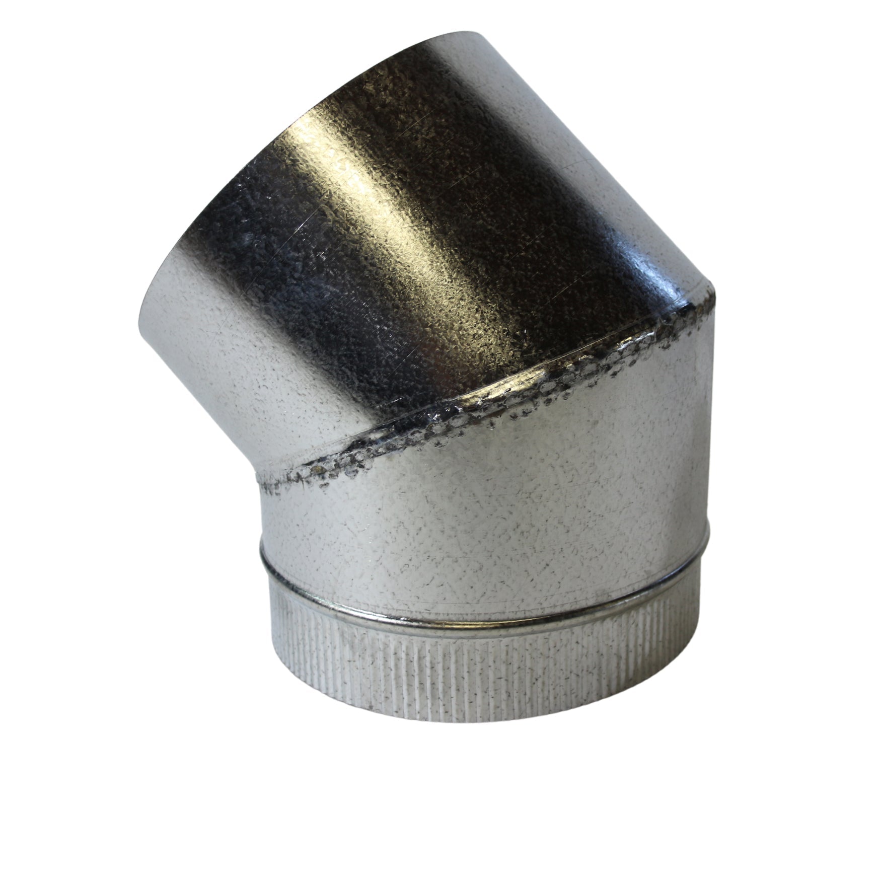 Jetmaster Chimney Pipe 45 - Degree Round Bend - Black Mild Steel, Stainless Steel or Galvanised Steel - Lifespace
