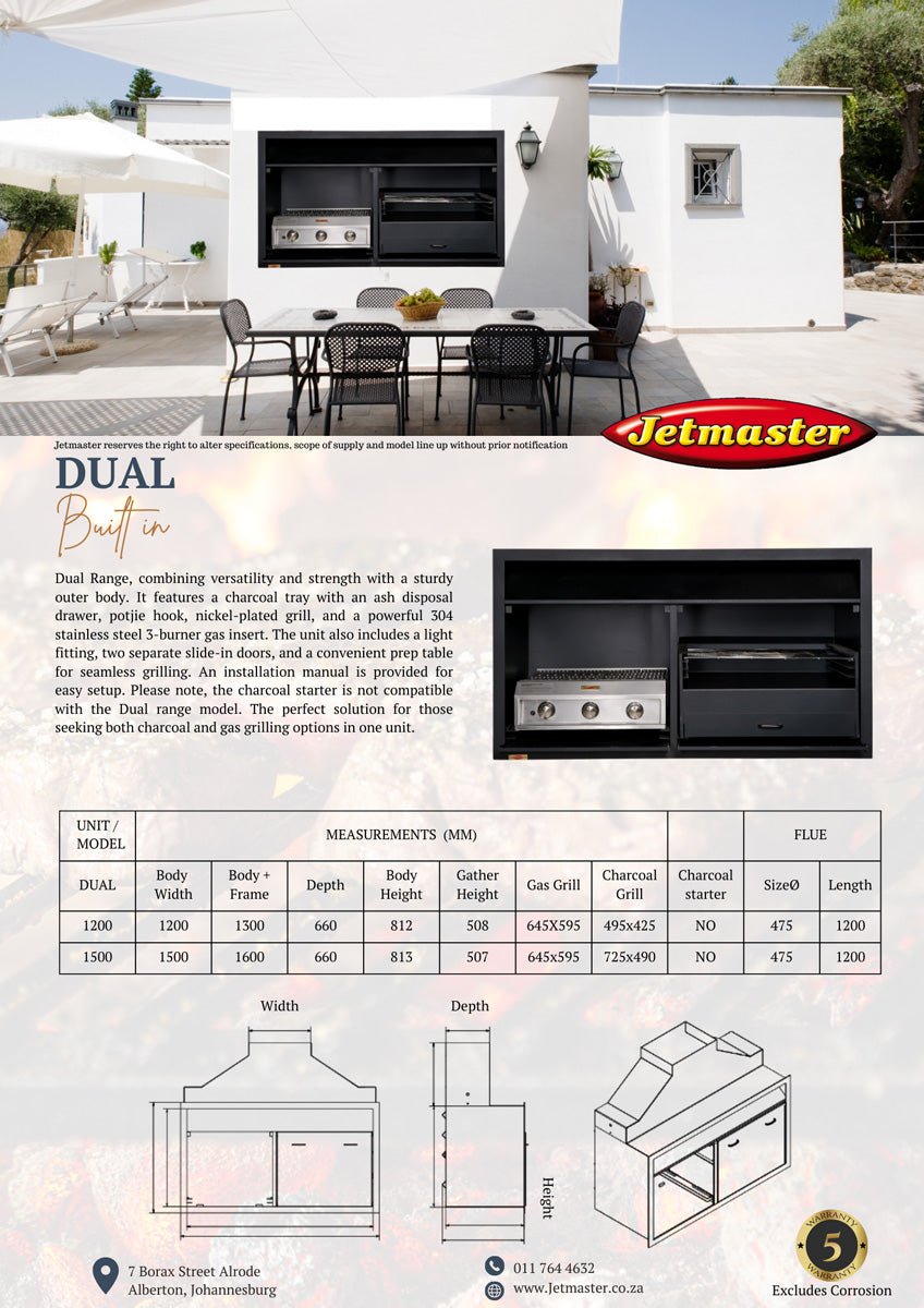 Jetmaster Dual 1500 Series Combination Build - in Braai - Two Options Available - Lifespace