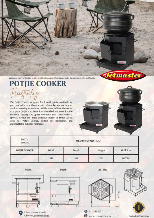 Jetmaster Heavy Duty Potjie Cooker with Ashpan - Lifespace