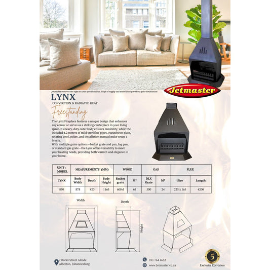 Jetmaster Lynx 850 Complete Freestanding Fireplace - Package Deal! - Lifespace