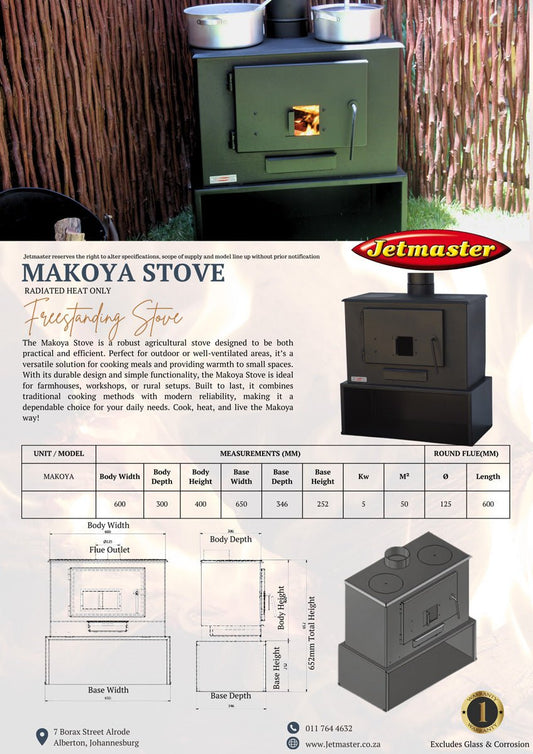 Jetmaster Makoya Radiated Heat Freestanding Stove - Fireplace - Perfect for Outdoor - Lifespace