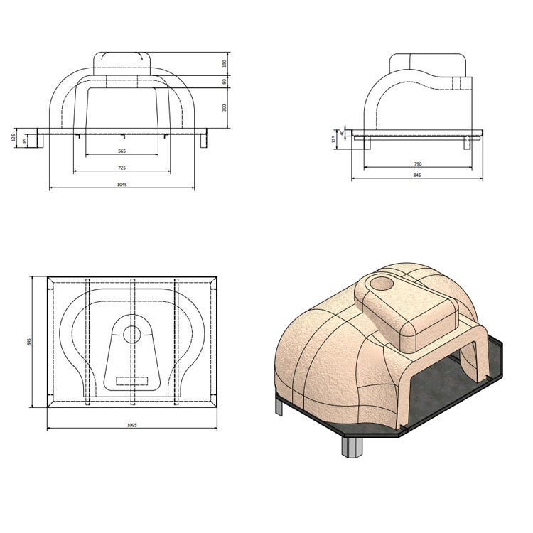 Jetmaster Premio Wood Fired Pizza Oven with Flue Pipe and Cowl - Two Options Available - Lifespace