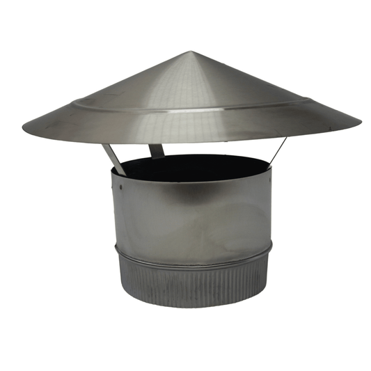 Jetmaster Stainless Steel Chinese Cowl for Round Flue Pipes - Various Sizes Available - Lifespace